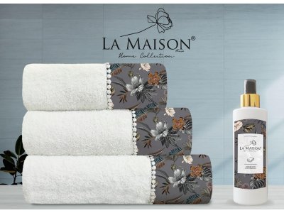 Подарочный набор полотенец La Maison с парфюмом - Nare Ekru (Turkey), 3 штуки